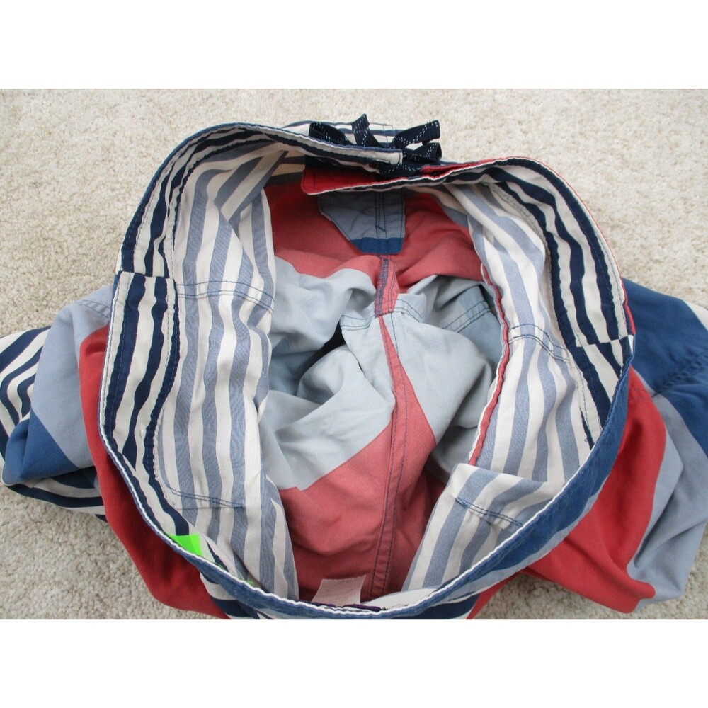 Patagonia Wavefarer Board Shorts 20" Men 32 Red White Blue Striped Swim Trunks - Picture 9 of 14